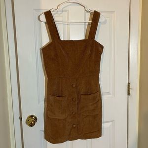 Brown corduroy dress with cute buttons and pockets